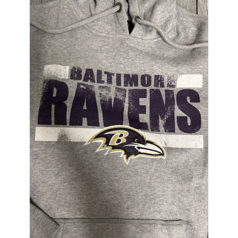 NWT Men’s ‘47 Brand Baltimore Ravens Hoodie Large Grey L Sweatshirt - Picture 2 of 9